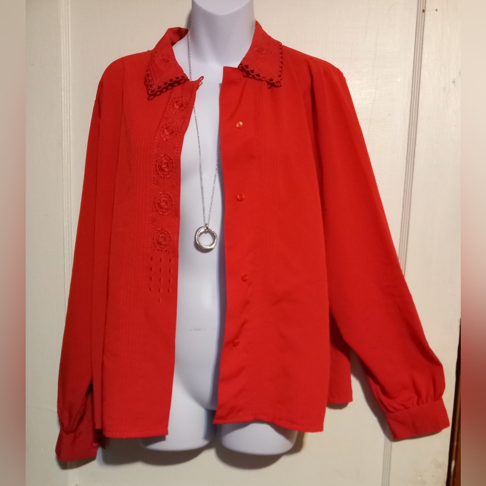Claudia Richard Red Blouse